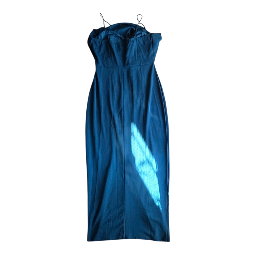 Fashion Nova Strapless Teal Dress